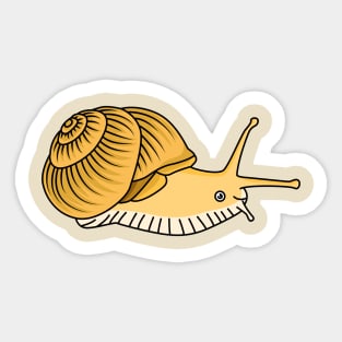 Cute yellow snail cartoon illustration Sticker